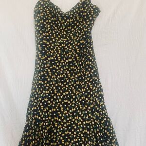 Floral Black and Yellow Dress